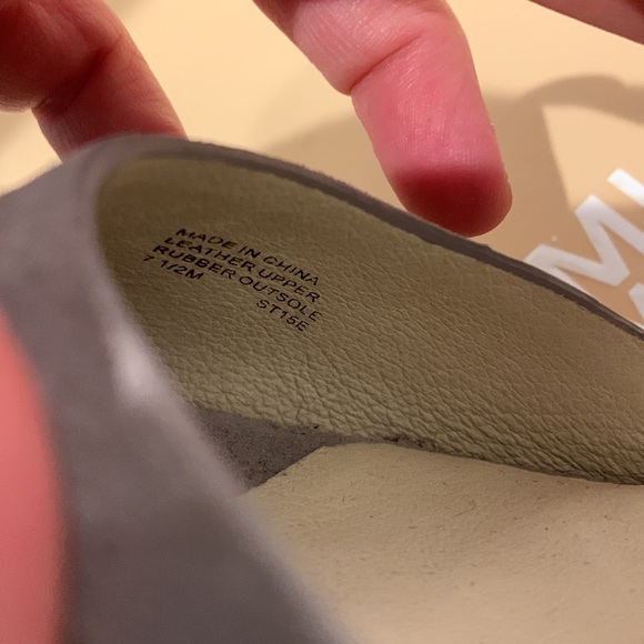 Michael Kors Soft Gray Suede Harley Platform Wedge Heel Strappy Sandal Zipper - Picture 12 of 16